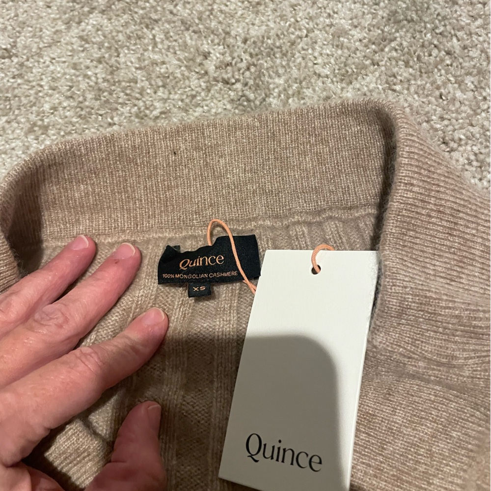Quince Tan Ribbed Cashmere Pencil Skirt - Picture 6 of 6